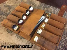 کیف چرم برای سازدهنی دیاتونیک و کروماتیک ترکیبی (هارمونیکا) 
